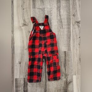 Plaid Red and Black Kids Overalls